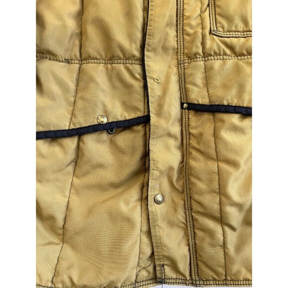 Vintage RefrigiWear Jacket Size L Yellow Parka Coat Fleece Collar Work USA - Picture 3 of 16
